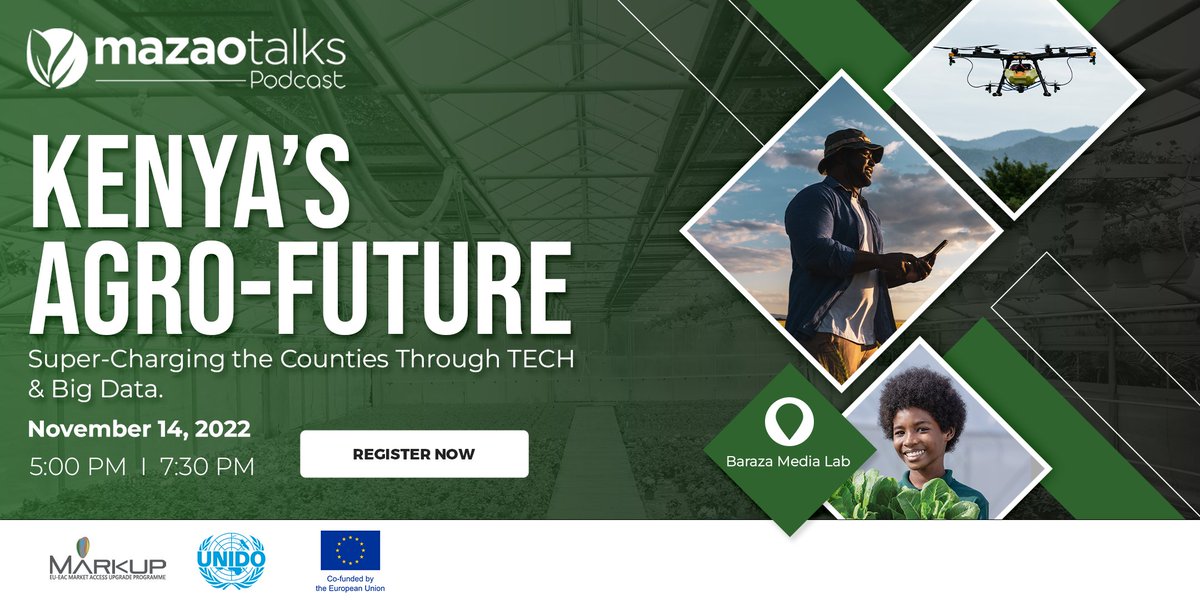 Join us this evening at 5:00PM as we venture into an insightful conversation on Kenya's Agro-Future 'Super-Charging the counties through Technology and Big Data' Register for the webinar: web.facebook.com/events/8359525…
