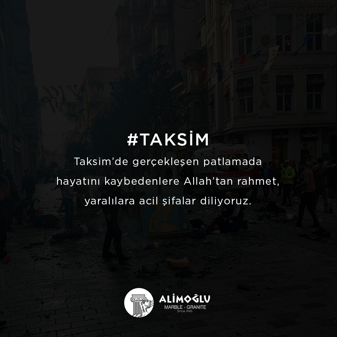 #TAKSİM
Taksim’de gerçekleşen patlamada hayatını kaybedenlere Allah’tan rahmet, yaralılara acil şifalar diliyoruz.