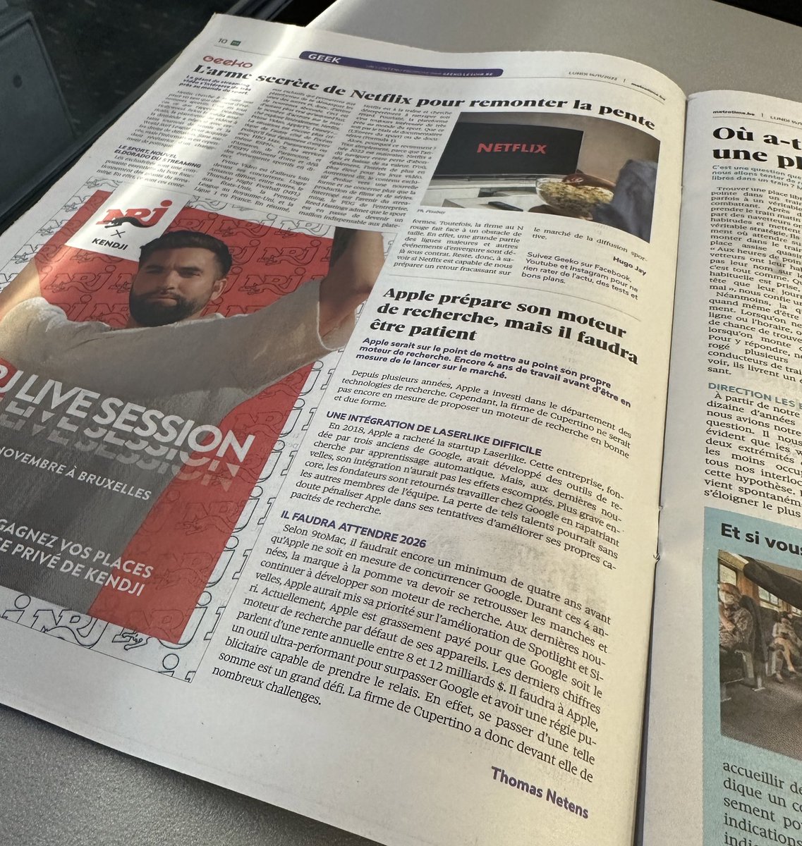 TNetens's tweet image. Quel #kiff 💪 d’être repris ce matin dans le #journal @metrobelgique 🥳 juste aux côtés de @GIRACKENDJI 👋

@Belgium_iPhone @geeko_lesoir @NRJBelgique