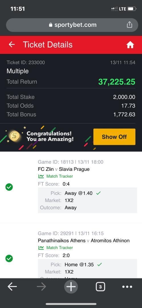 Are you interested in football betting 
  If you interested in drop ur whatsapp numberBro the game is 💯 sure