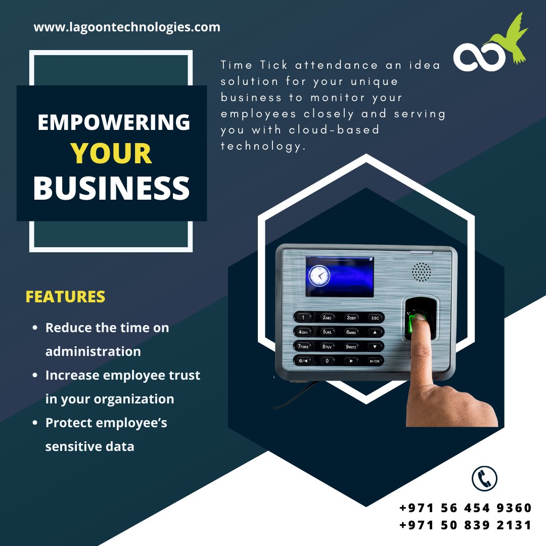 lagoontech's tweet photo. Empower your Business with Time Attendance

https://t.co/kB8zeUo45Q
+971 50 839 2131 +971 56 454 9360

#facerecognitiontimeattendance #contactlessattendance #safeattendance #attendancesystem #timeattendancesystem #mobileappattendancesystem #timeattendancemobileapp https://t.co/NBOOLdYlB2