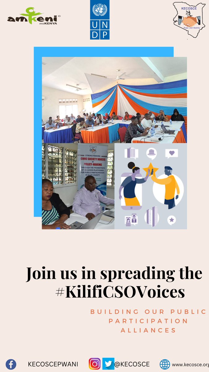 As we dive into our program commencing from the concepts of Lobbying and advocacy and their application In practice, and scope, Join us in enabling the #KilifiCSOVoices to be heard.