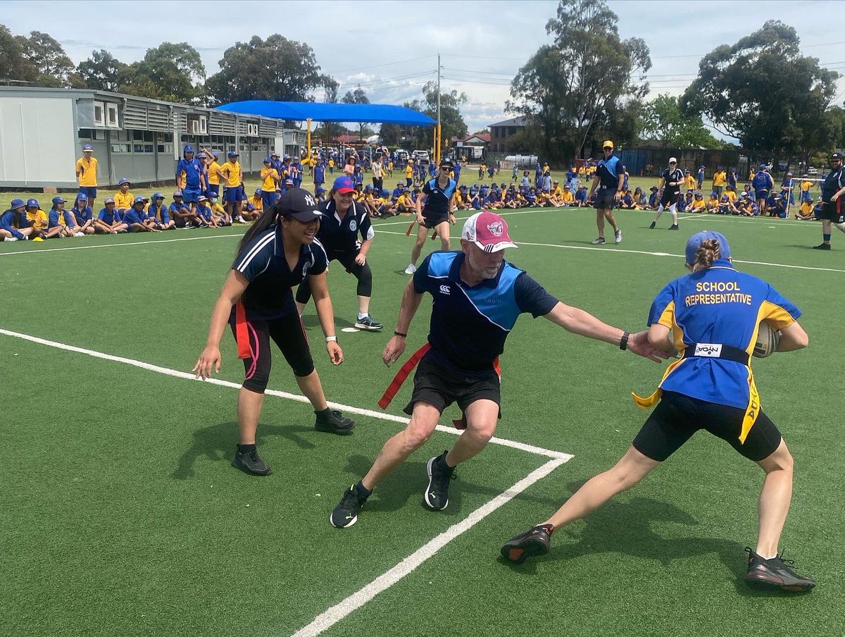 🏉STUDENT V TEACHERS🏉. Volunteer Year 6 students participated in an Oz tag game against some of their teachers and Mr Lo Campo on Friday during Lunch. Unfortunately for us teachers, the students took out the win! Well done boys and girls 🏆 <a href="/nsweducation/">NSW Dept of Education</a> #lovewhereyoulearn