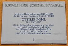 Ottilie Pohl (14. November 1867-Dezember 1943) war eine Politikerin der USPD/später der KPD,die sich während der Nazizeit 
bei der ‚Roten Hilfe Deutschland‘ engagierte und Untergetauchten, Inhaftierten und ihren Familien half. 1940 schon zu Gefängnis verurteilt, setzte sie ihre