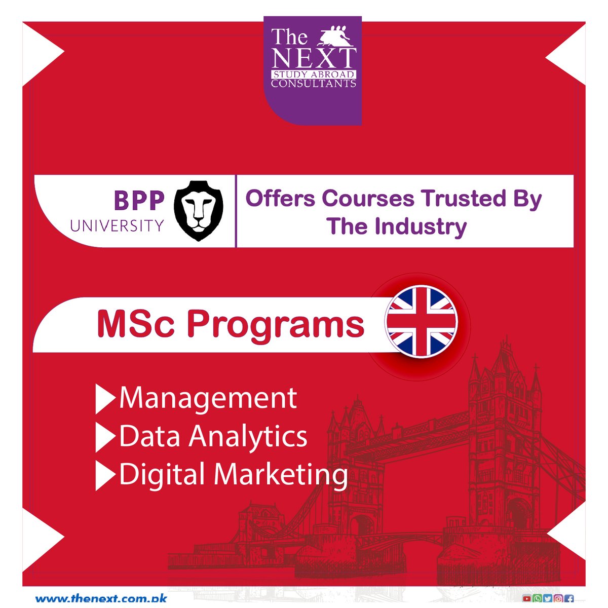 next_consultant's tweet image. #StudyInUK🇬🇧

#BPPUniversity🏛️

🗣️Offers Courses Trusted By The Industry🌠

✅#MScPrograms
#Management
#DataAnalytics
#DigitalMarketing

🗣️2023 Admissions⏳

✅thenext.com.pk

#Studyabroad #UK #BPP #UnitedKingdom #StudyAbroadConsultants
