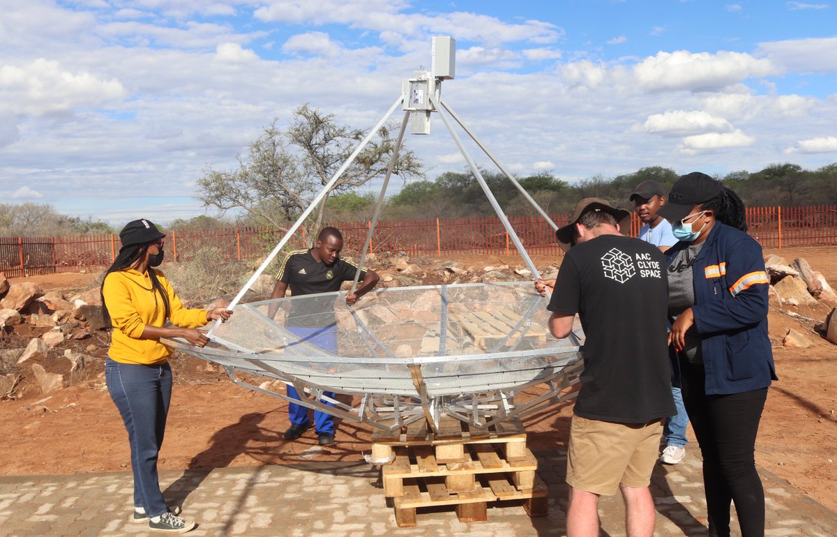 biustbw's tweet photo. The highly anticipated BotSat 1, the first Botswana Satellite, has its preparations underway starting with the ground station assembly. The Containerized Ground Station (CGS) arrived on to the BIUST premises on the 5th of November 2022 and its commissioning is underway. https://t.co/hBkSGkmA4V