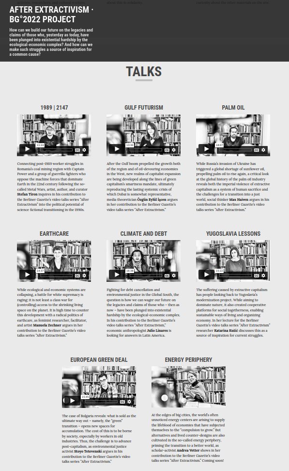 berlinergazette's tweet photo. Tackling #EcologicalEconomicComplex #GreenCapitalism #TransitionJustice the #AfterExtractivism project presents video lectures by Stefan Tiron, Özgün Eylül İşcen, Max Haiven, Manuela Zechner, Julio Linares, Katarina Kušić, Stoyo Tetevenski, Andrea Vetter:
https://t.co/qlWYJhFCK9 https://t.co/UGsQBBb6aH