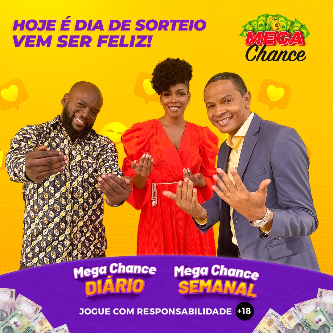 megachanceangol's tweet photo. A semana começou com pessoas a sorrir! Vem para o Mega Chance. #vempraca #Megachance #Angola #vemserfeliz #mudançadevida
Para mais informações, aceda:
https://t.co/XeIvwawCyF  ou ligue para o nosso número de apoio ao cliente #225300367
Jogue com Responsabilidade 🔞 https://t.co/LpbVc1xMmb