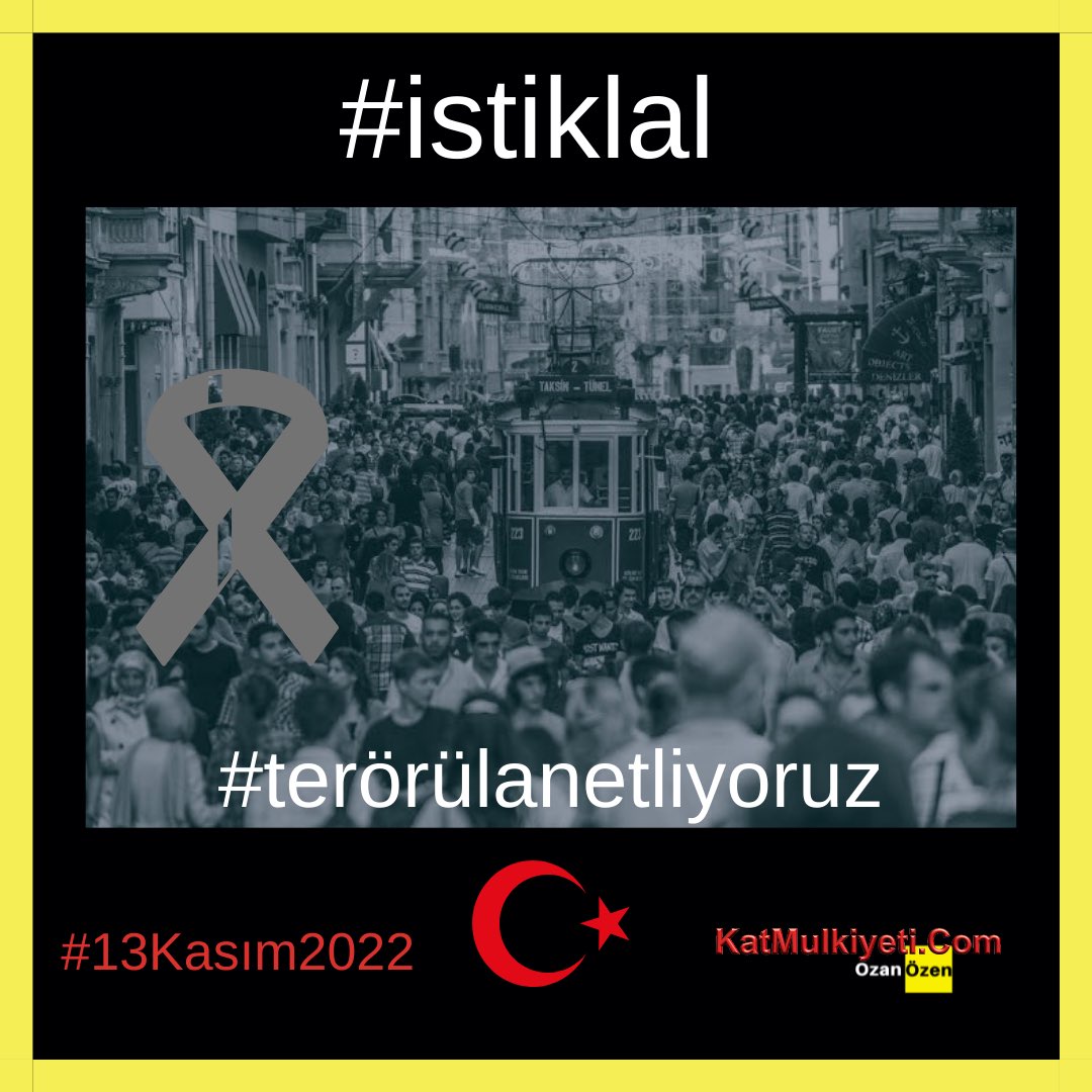 İstiklal Caddesinde meydana gelen patlamada hayatını kaybeden vatandaşlarımıza Allah'tan rahmet, yaralı vatandaşlarımıza acil şifalar diliyoruz. 
#istiklal #istiklalcaddesi #taksimpatlama #Taksim #teroeruelanetliyoruz