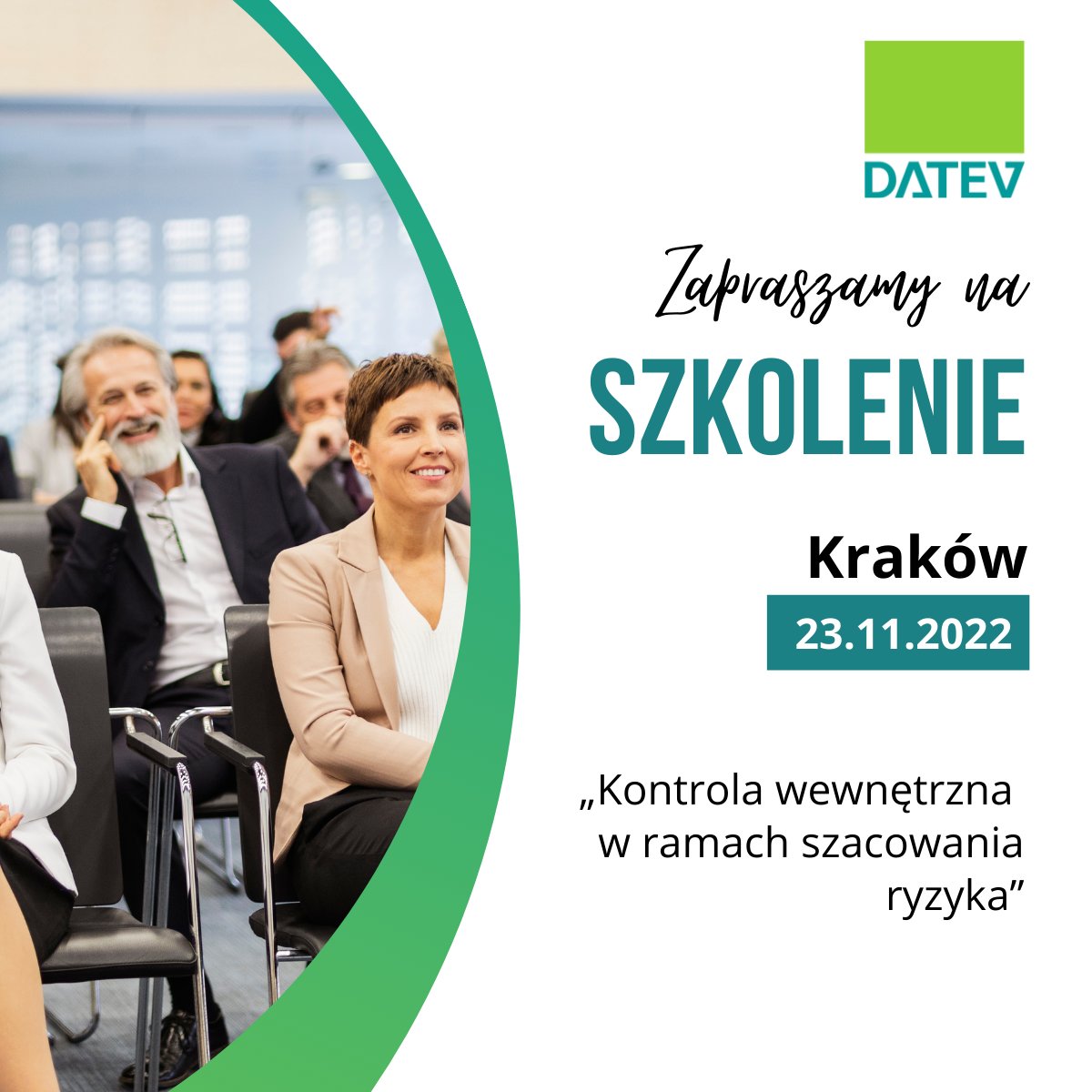 Serdecznie zapraszamy na szkolenie stacjonarne: "Kontrola wewnętrzna w ramach szacowania ryzyka"

datev.pl/szkolenie-stac…