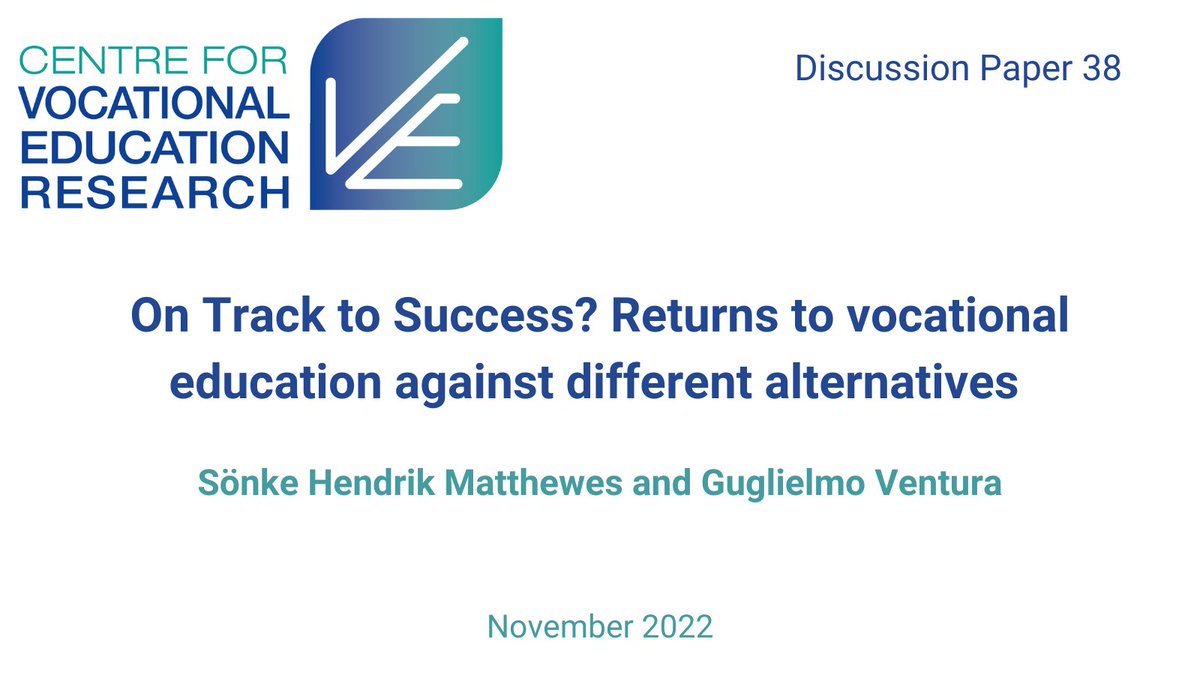 Centre for Economic Performance (@cep_lse) on Twitter photo Supporting students who choose vocational routes requires a focus on a more structured curriculum including clearer pathways into HE and involving firms through apprenticeships.
By <a href="/reflecmec/">Sönke H. Matthewes</a> and @VenturG
<a href="/CVER_LSE/">CVER@LSE</a> <a href="/Sandra_McNally/">Sandra McNally</a>
Read: ow.ly/loAK50LAUQ6 Supporting students who choose vocational routes requires a focus on a more structured curriculum including clearer pathways into HE and involving firms through apprenticeships.
By <a href="/reflecmec/">Sönke H. Matthewes</a> and @VenturG
<a href="/CVER_LSE/">CVER@LSE</a> <a href="/Sandra_McNally/">Sandra McNally</a>
Read: ow.ly/loAK50LAUQ6