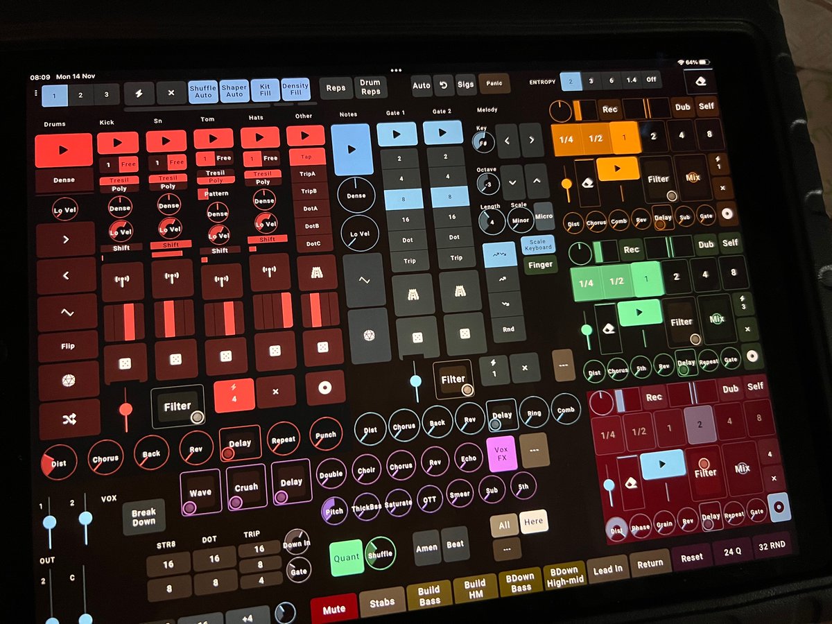 bill_tribble's tweet photo. Having fun running a one man dev team here 
#shareyourprocess #livelooping #bitwig https://t.co/ZeFhZLuvQk