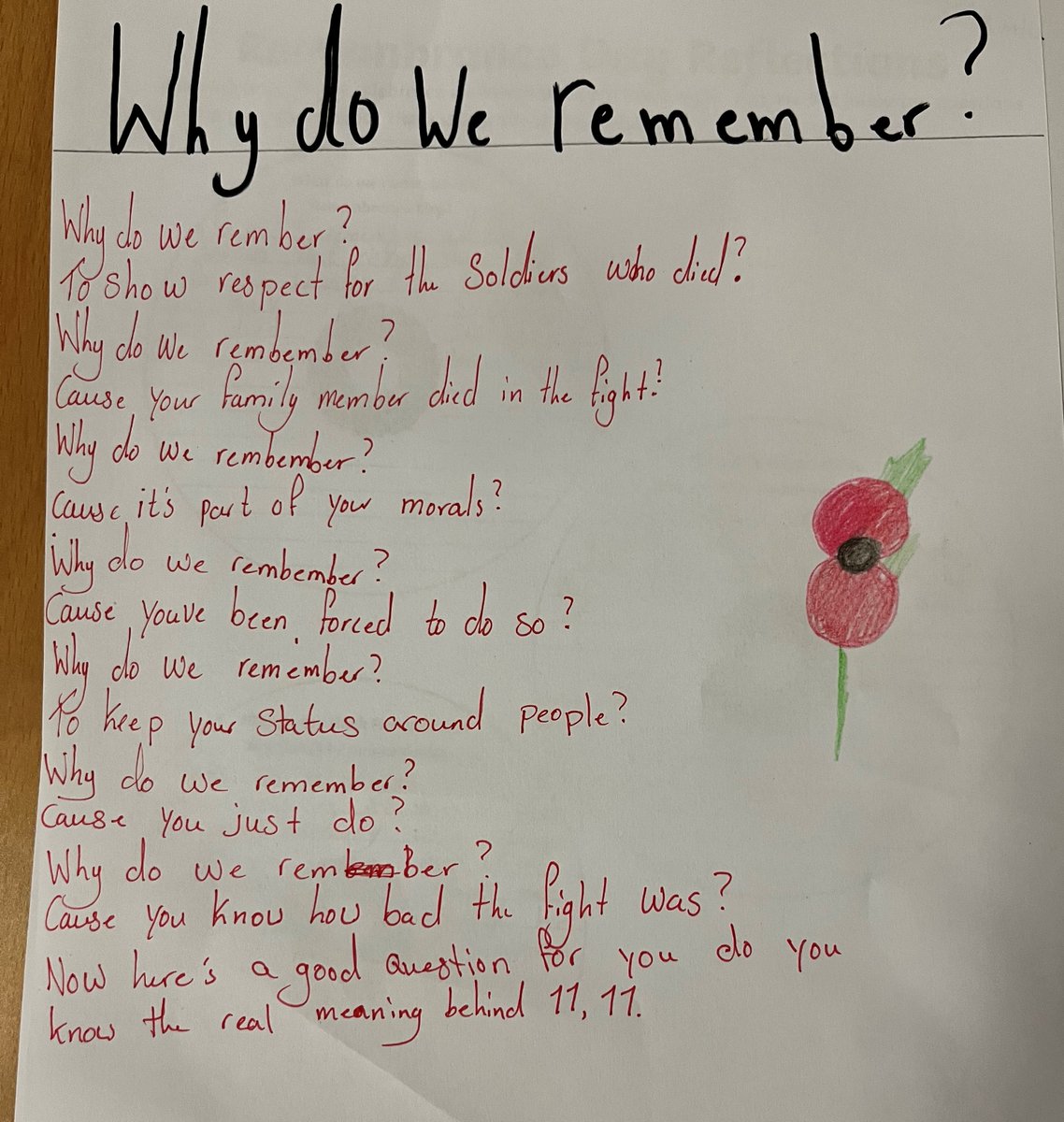 9ADO had a brilliant intellectual virtues session for Character Day. They produced some beautiful memorials and poetry. Lots of points were earnt for Davison House. #lestweforget