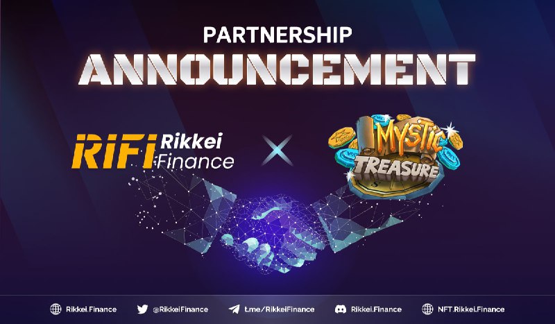 RikkeiFinance's tweet photo. Rikkei Finance is super excited to announce our partnership with @MysticTreasure_, an aspiring Learn-to-Earn quiz-solving game. We hope that this handshake will bring a great solution for Mystic Treasure users to unlock NFT liquidity and successfully boost their future ROI. https://t.co/ljAle12oA4