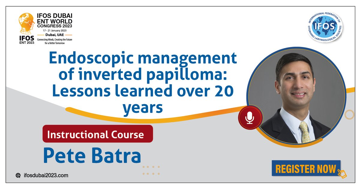 Speaker Highlight - Pete Batra from,American Rhinologic Society USA . will be speaking at the #IFOS2023 conference in Dubai, UAE.
Register now bit.ly/3oCiU1w
Learn more about the conference - bit.ly/3Uz2LI6
#otolaryngology #healthcareprofessionals