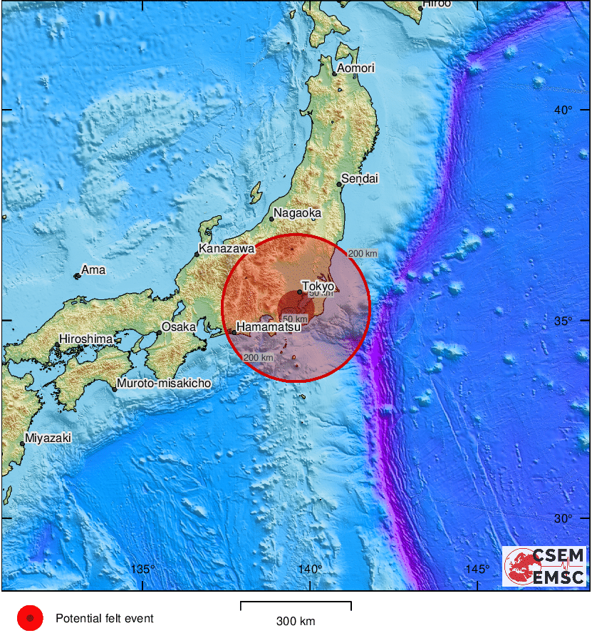 LastQuake's tweet photo. #Earthquake (#地震) possibly felt 1 min 26 sec ago in #Japan. Felt it? Tell us via:
📱https://t.co/LBaVNedgF9
🌐https://t.co/AXvOM7I4Th
🖥https://t.co/wPtMW5ND1t
⚠ Automatic crowdsourced detection, not seismically verified yet. More info soon! https://t.co/GBP1eQxf80