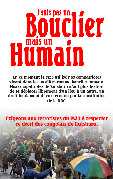 l'ennemi est actuellement en déroute, il vient d'adopter une stratégie de dissuasion et de restriction de mouvement de la population de localités sous son contrôle pour dissimiler sa faiblesse. restons vigilant derrière nos FARDC en donnant 1 Voix pour Rutshuru