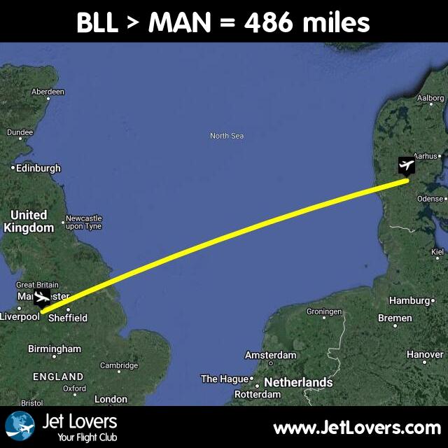 Lars_Lorenzo's tweet photo. My flight #235 on #JetLovers: BLL > MAN - another 486 miles in the air! https://t.co/ZxM1WyjtI1 https://t.co/3i59z9PrcU