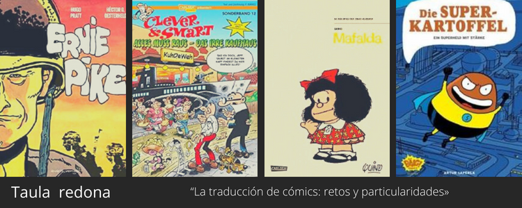 BibliotecaUA's tweet photo. Apunta: mañana a las 17h en la Sala Sebold de la Biblioteca General, Mesa Redonda “La traducción de cómics: retos y particularidades" con @AndreHochemer, @LozanoSanudoB, @MJoseMompean. Modera Eduard Baile #unicomic https://t.co/XmACbcYB2g @LletresUA https://t.co/rqBmpNUids