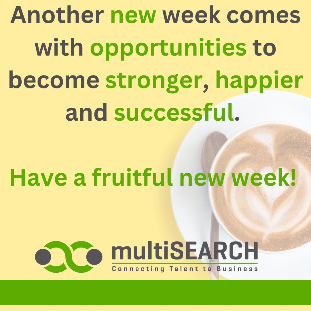 Happy Monday!!!

Have a fruitful new week!

#mondaymotivation #changinglives #multisearch #recruitment