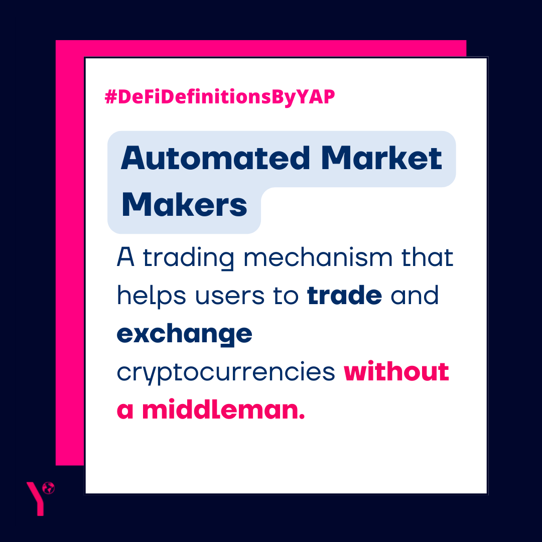 YAPGlobalTeam's tweet photo. How can people exchange assets with one another without a middleman?
@KryptoKittyAPAC shares what Automated Market Makers (AMM) are and how they work in the 44th edition of our weekly newsletter, The Context ๐
Read here:ย https://t.co/XJr3hP2I6L
#DeFiDefinitionsByYAP https://t.co/Q2sfQTZFa4