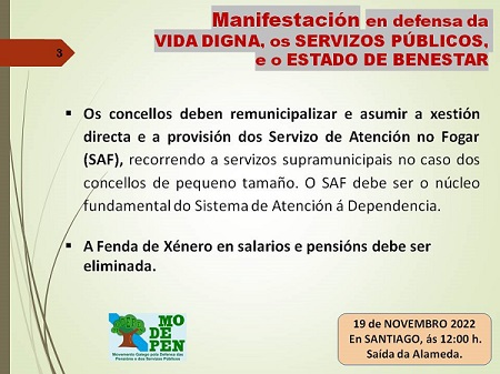 modepen's tweet photo. Manifestación en Santiago o 19 de Novembro en defensa dos Servizos Públicos e o Estado do Benestar. Motivos para acudir. Por favor, compartide e fagamoslo viral.
#19Nov
#Movilización19N
#Modepen https://t.co/QUvEIgZegs