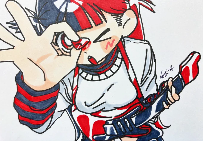 バンドマンの皆様、かわいい女の子とギターを描くのが得意ですがグッズやフライヤーにいかが 