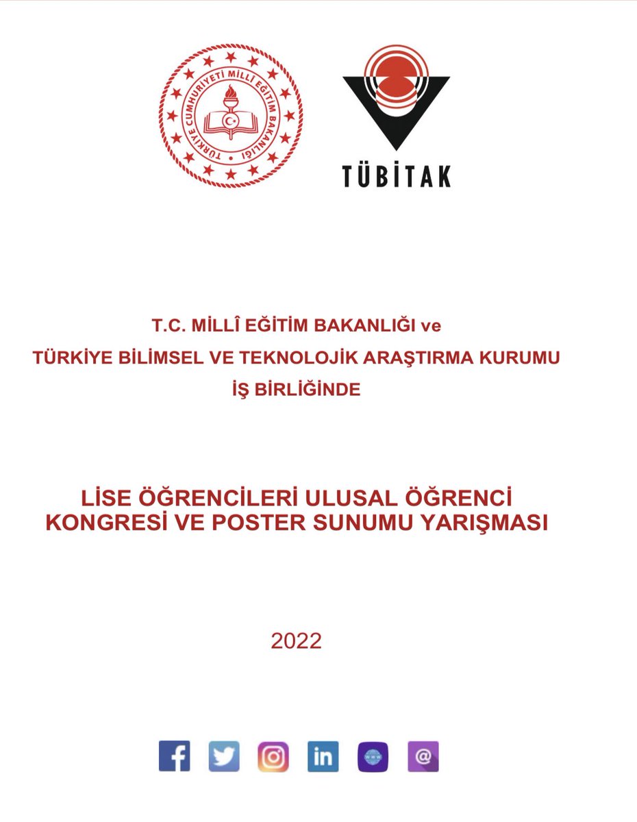 Bakanlığımız ve TÜBİTAK işbirliğinde *Lise Öğrencileri Ulusal Öğrenci Kongresi ve Poster Sunum Yarışması* Çağrı Duyurusu.
<a href="/ahpehlivan53/">Ali Hamza Pehlivan</a> <a href="/AdemKoca46/">Adem Koca</a> #Mersin

✍️ tubitak.gov.tr/tr/yarismalar/…
