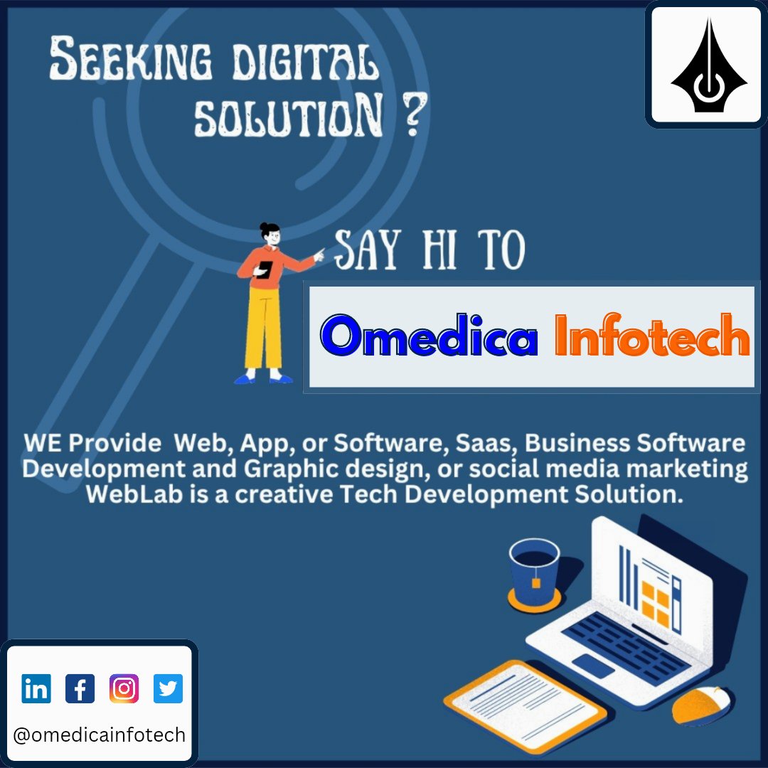 Omedicainfotech's tweet photo. Information Technology Company
Our Services: Web Development | App Development | Game Development | Digital Marketing | Logo Design | Resume Writing.
#informationtechnology #software #softwareforyou #softwaredeveloper #sofwareforsmallbusiness #schoolsoftware #retailstoresoftware https://t.co/BOMVdQrjAZ
