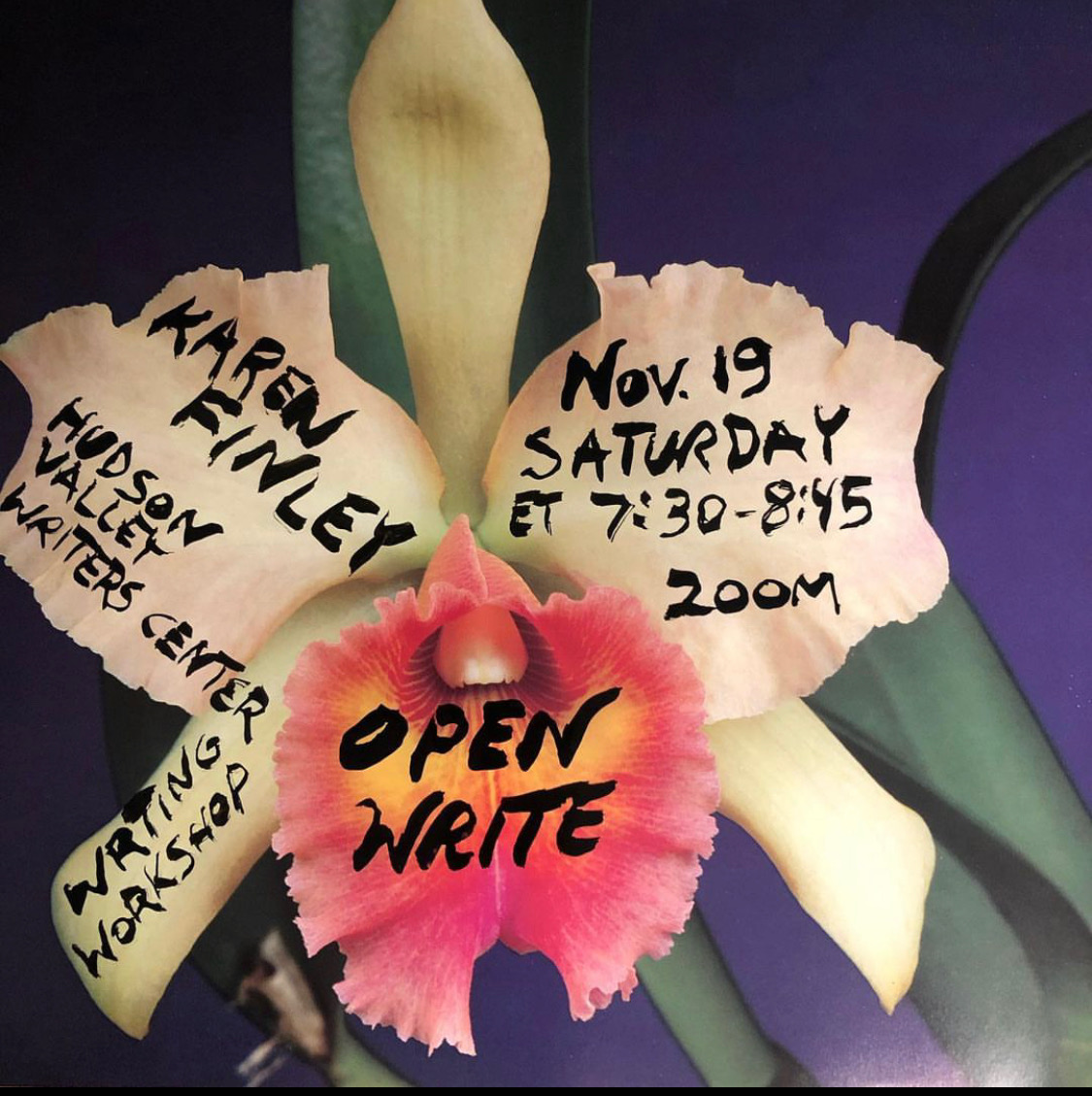 HVWritersCenter's tweet photo. Join Karen Finley on Saturday, Nov 19, 7:30 PM ET for an hour session of prompts to inspire your creative practice in this shared space of inspiration, restoration, &amp; renewed energy! Registration is $30. https://t.co/gIdJDDaECb https://t.co/y3StW5jf8X