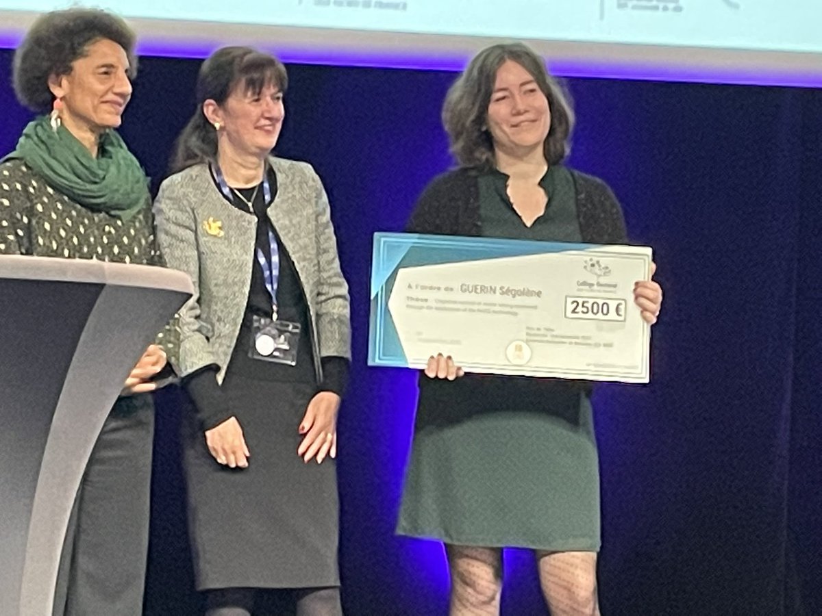 SeverineCasalis's tweet image. Félicitations à @SegoleneGuerin de #SCALab de @univ_lille &amp;amp; @CNRS_HdF  pour son prix international de @CDoctoralULNF congratulations 👏👏😊