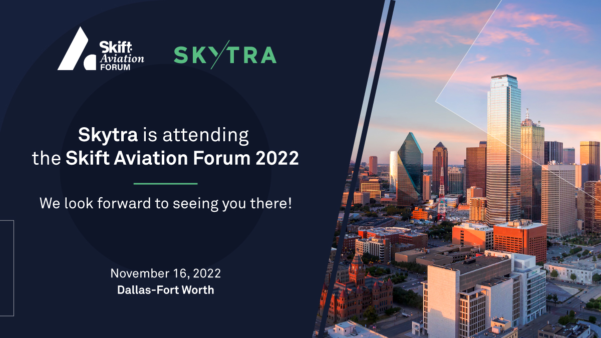 We are delighted to be attending the <a href="/skift/">Skift</a> Aviation Forum on 16th November. To arrange a meeting with our team please contact us on information@skytra.com
#Skytra #Skift #Aviationevent