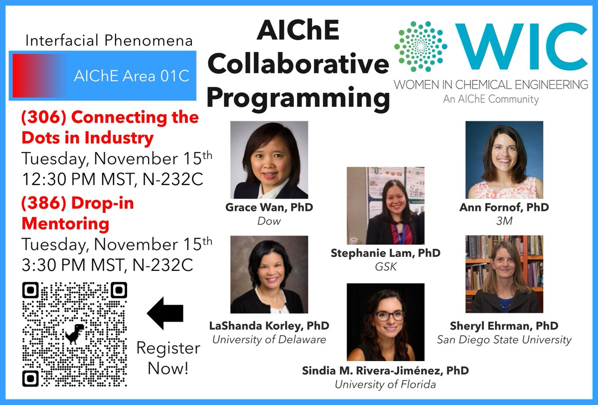 **Programming Reminder for #AIChEAnnual #AIChE2022**

Collaboration between @aichewic and @AIChEInterface focused on connecting with industry and mentorship. 

Interested? RSVP here: forms.gle/q8votJ1sQoUh9F… 

Please RT, share with ECRs and students! @ChEnected
