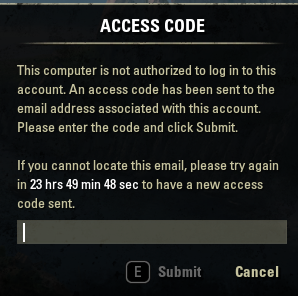 lantern20's tweet photo. @BethesdaSupport @TESOnline I'm trying to login, but I get this message requiring an access code, but I'm not getting one in my email. https://t.co/Q8YL1WYOoT