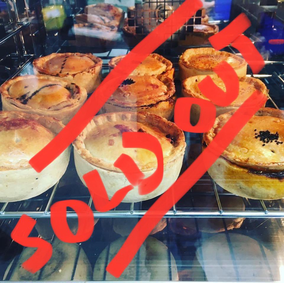 Due to a strong influx of pie enthusiasts at the weekend, we have no pies for tonight’s Leftover Pie Lottery. Those of you that love a gamble are of course still welcome to come in and try your luck for a cheap pie, but we’re afraid to say, the odds are heavily against you!