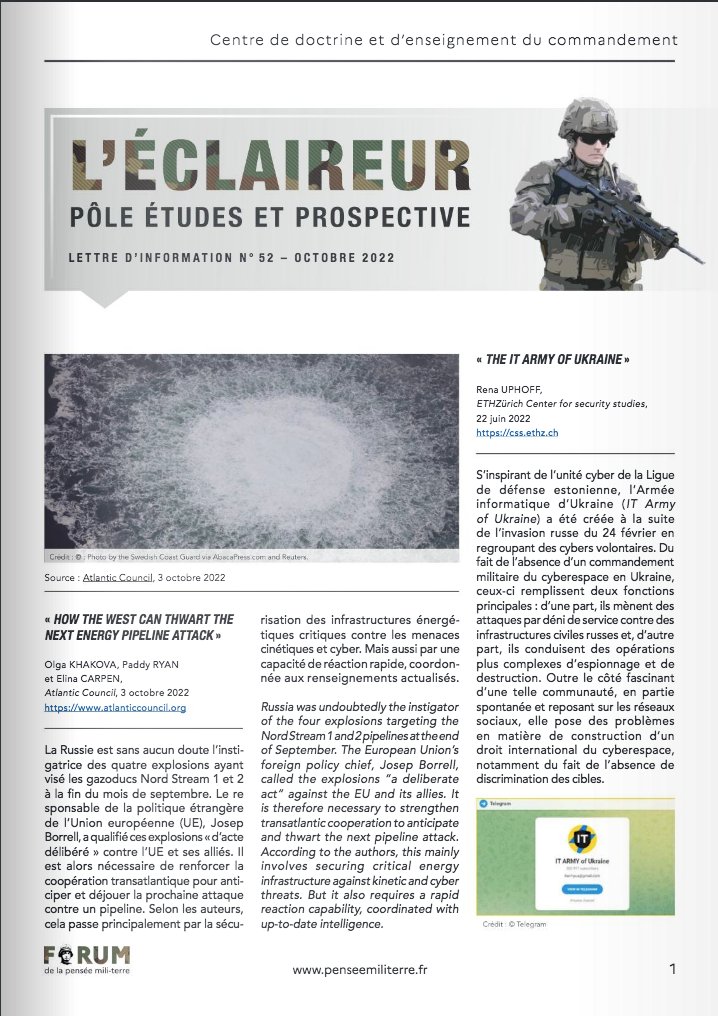 #Publication📚⎮Le pôle études et prospective du @CDECAdT vous présente son nouveau numéro de l’Éclaireur, notre lettre de veille prospective s'intéressant à l'évolution du combat aéroterrestre.  

▶️Retrouvez-le dès à présent sur : fr.calameo.com/read/005141509…