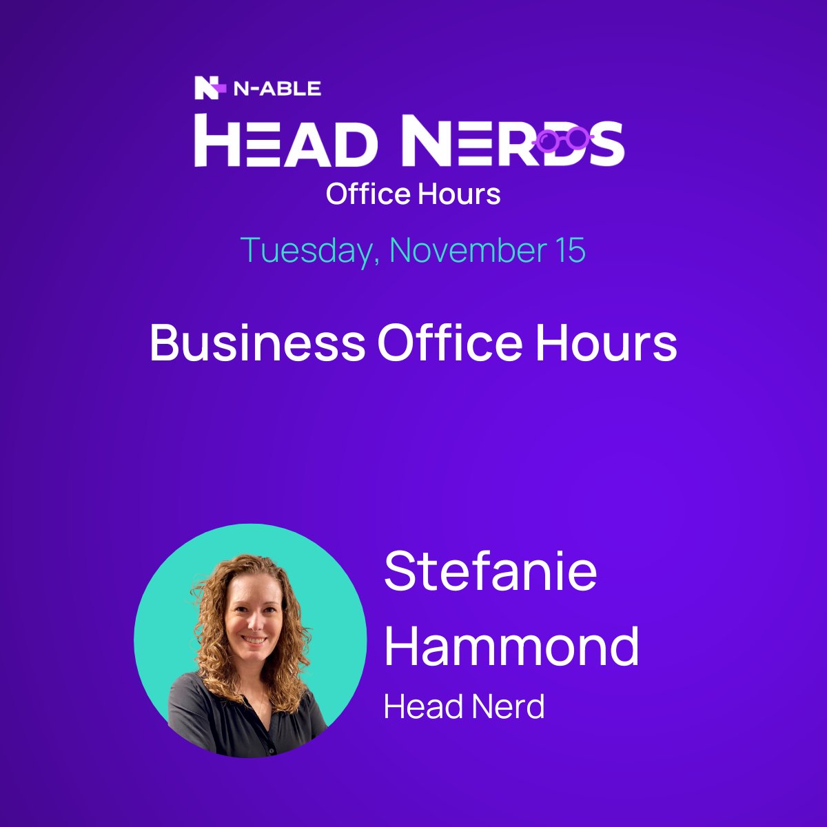 Nable's tweet photo. Grow your business and create operational efficiencies with the assistance of our N-able Head Nerds.
Check out this week's lineup of Boot Camps and Office Hours.
๐
https://t.co/QRypPyQRPw
#MSP #IT #salestips #macsupport #leadgeneration https://t.co/5pncwYHwoj