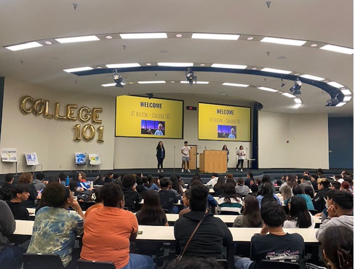 "Hook'em Horns"... GEAR UP Juniors enjoyed touring the University of Texas in Austin. They learned about admissions, campus life, and what it takes to be a Longhorn!