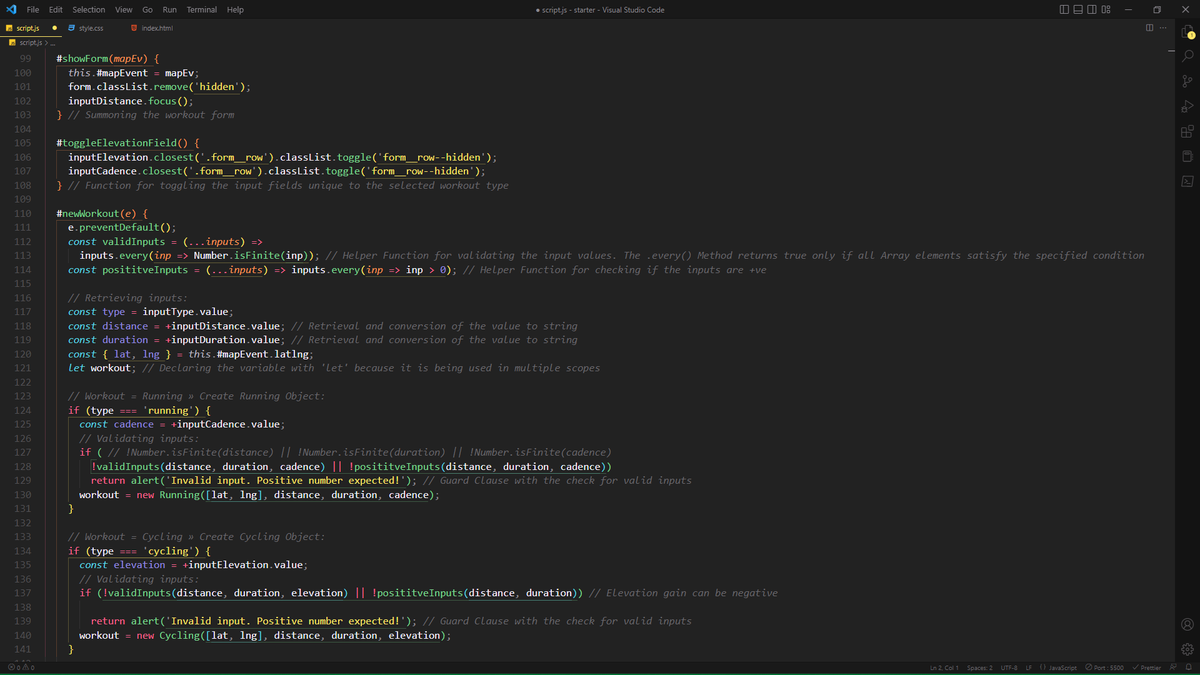 rishikesh_negi's tweet photo. Day 152 #100DaysOfCode 
JavaScript :
✅OOP Classes for creating workout Instances based on inputs received from the user in the app
✅Input Validation using reusable Helper Functions
✅Creating different types of workout Instances based on the workout type selected by the user https://t.co/FHMbJ22lkE