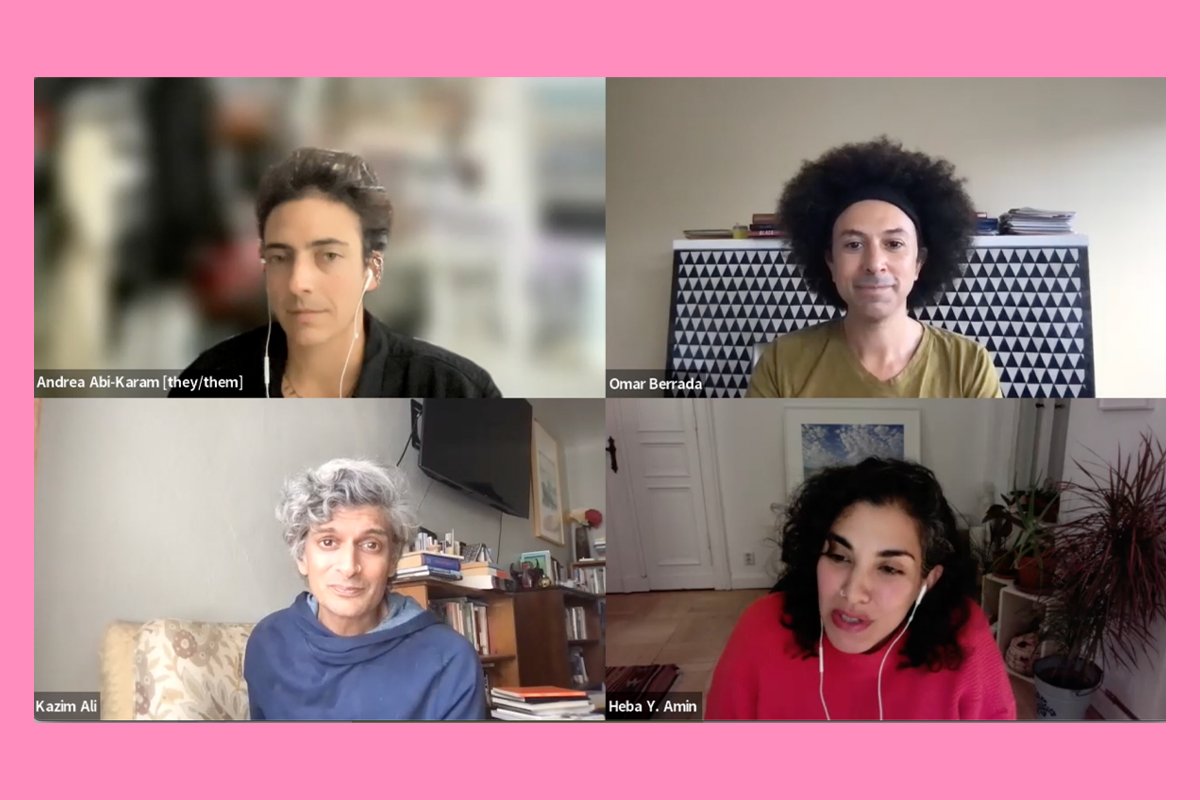 Mizna_ArabArt's tweet photo. Watch the virtual conversation with some of her peers and collaborators @KazimAliPoet, @wolf_hour, and Omar Berrada, moderated by @hebaamin. 

WATCH: https://t.co/1LApBbPuqx https://t.co/tHkSmjVee3