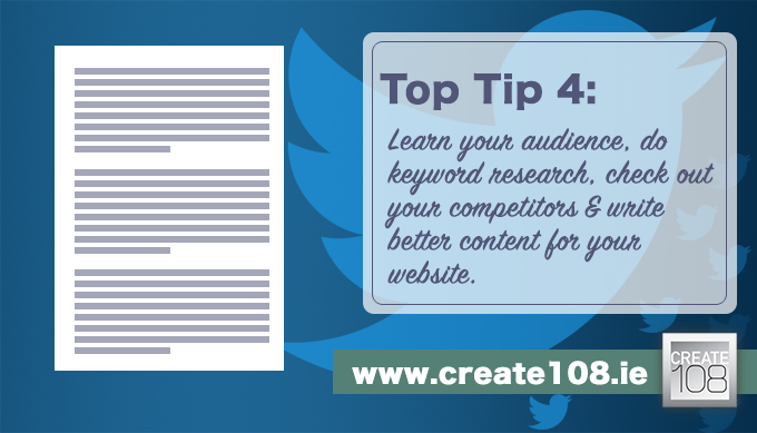 Want better search engine ranking? Built a good site but not sure why you are still not showing up in search queries? Have you done your keyword research and written your content with search queries in mind? #LouthChat #create108design