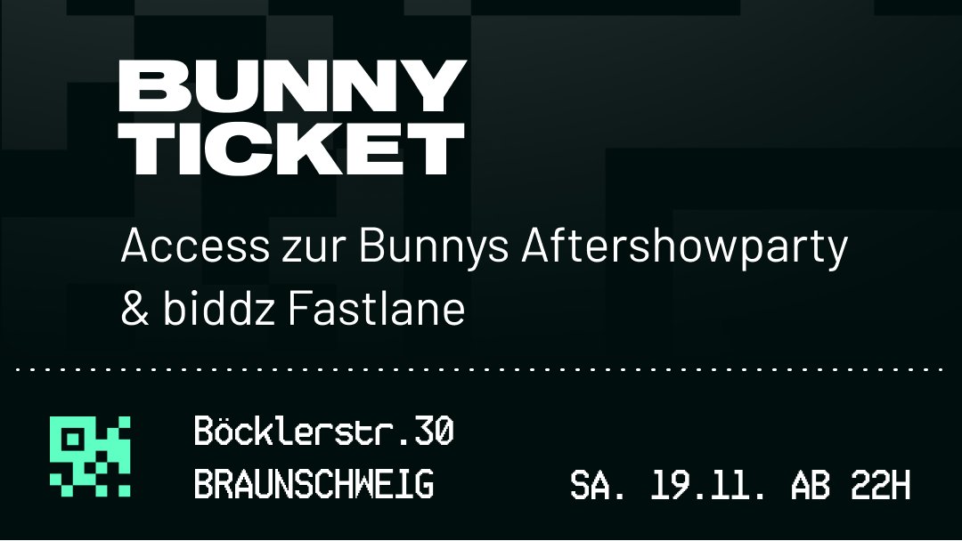 biddz_io's tweet image. Unser erster #biddzMoments Sale ist LIVE ⁠🔊
⁠
Bunny's Aftershow 🥳⁠ 🎫
⁠
👉 app.biddz.io 

SA. 19.11.22 AB 22H ⏰

#biddz #deutschrap