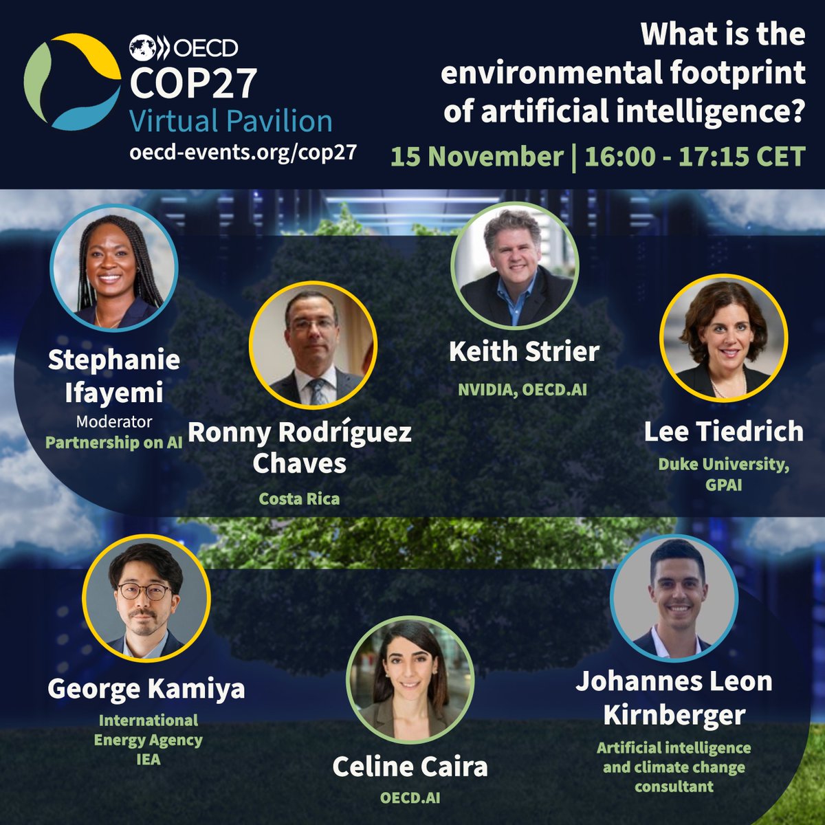 🤔What's the environmental impact of #AI❓

Join us online for a discussion as we present a new report on measuring the environmental footprint of #AIcompute & applications this Tuesday 15 November 👉oecd.ai/en/footprint

#ArtificialIntelligence #OECDatCOP27