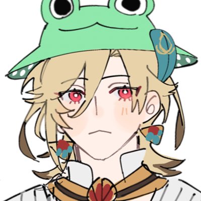 「#NewProfilePic Kaveh in a frog hat 」|𝚃𝙴𝚁𝚄 🧧のイラスト