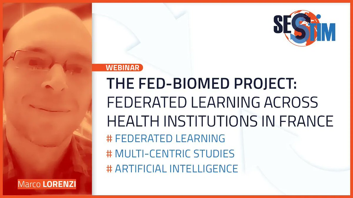 [#Video] Our Webinar #QuanTIM is online! 

💬The Fed-BioMed Project: #FederatedLearning Across Health Institutions in #France
🗣 M. Lorenzi (<a href="/inria_sophia/">Centre Inria d'Université Côte d'Azur</a>)

🎞 sesstim.univ-amu.fr/fr/video-box/w…

 #MultiCentricStudies #ArtificialIntelligence #DataSecurity #DataGovernance #PublicHealth
