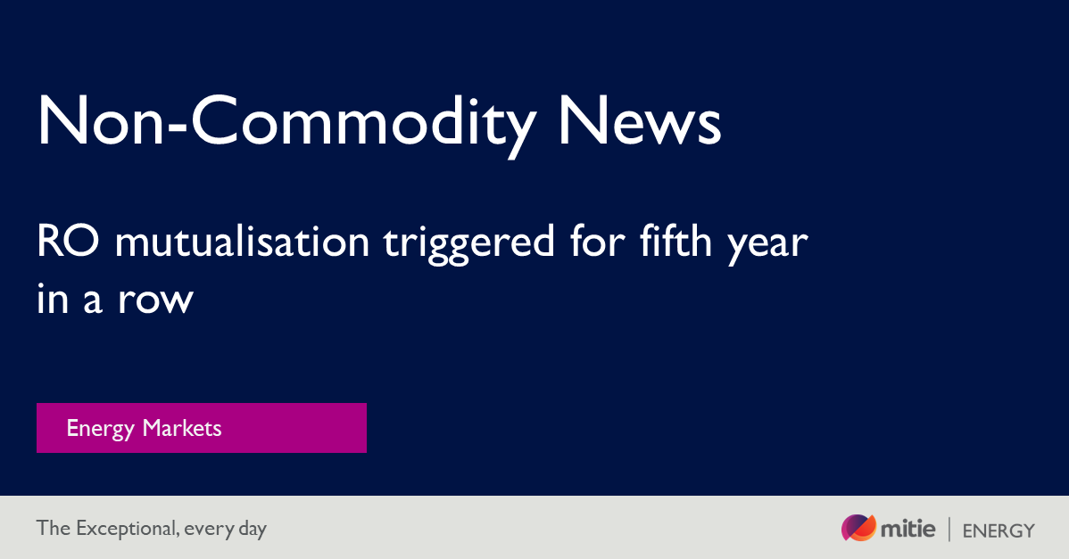 Energy regulator Ofgem confirmed this week that a ‘relevant shortfall' has been reached in the Renewables Obligation (RO) buy-out fund, triggering the mutualisation process after a number of suppliers failed to discharge their obligations in full. 
#EnergyMarkets