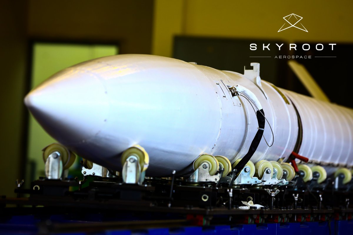 Krish_TNIE's tweet image. Vikram-S, India&apos;s first private launch vehicle, to take-off from Sriharikota on November 18, 11.30 am. @SkyrootA says weather look good for the launch. This is the glimpse of the vehicle at rocket integration facility in #SDSCShar. 

@NewIndianXpress @xpresstn @isro