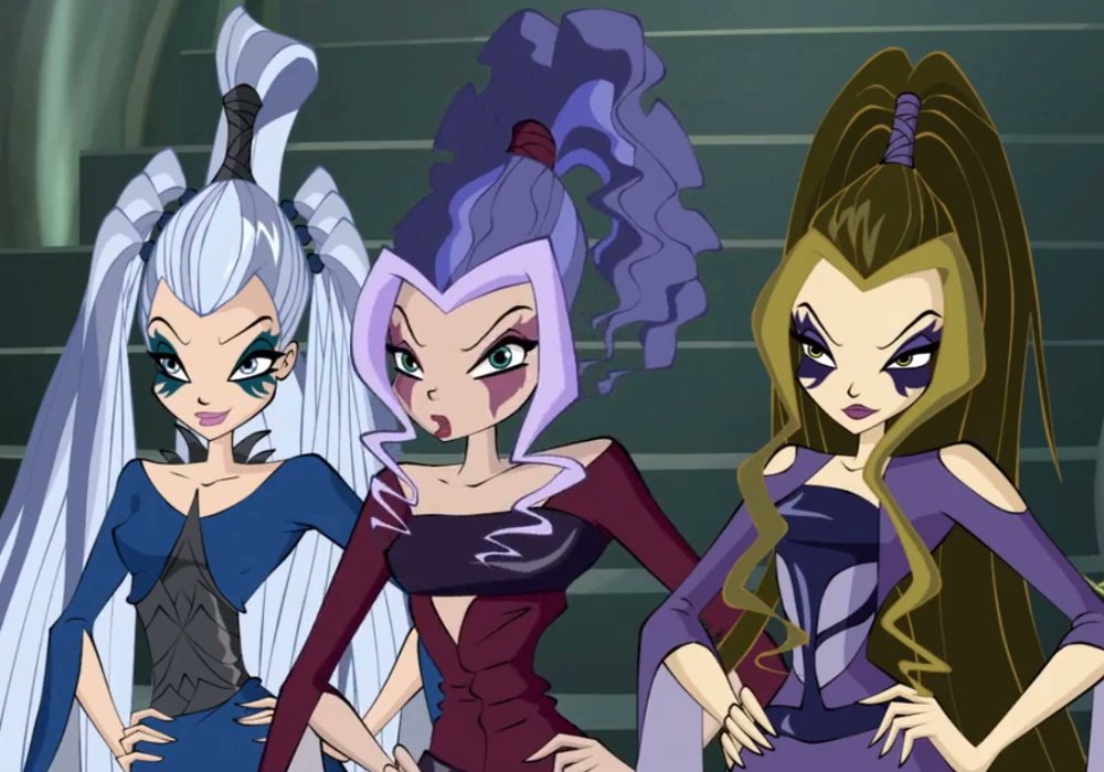 enchantixcyrus's tweet image. you dont understand how much i need to see them in the live action! they are the blueprint of winx villains, iginio give me badass and reckless trix please im begging!