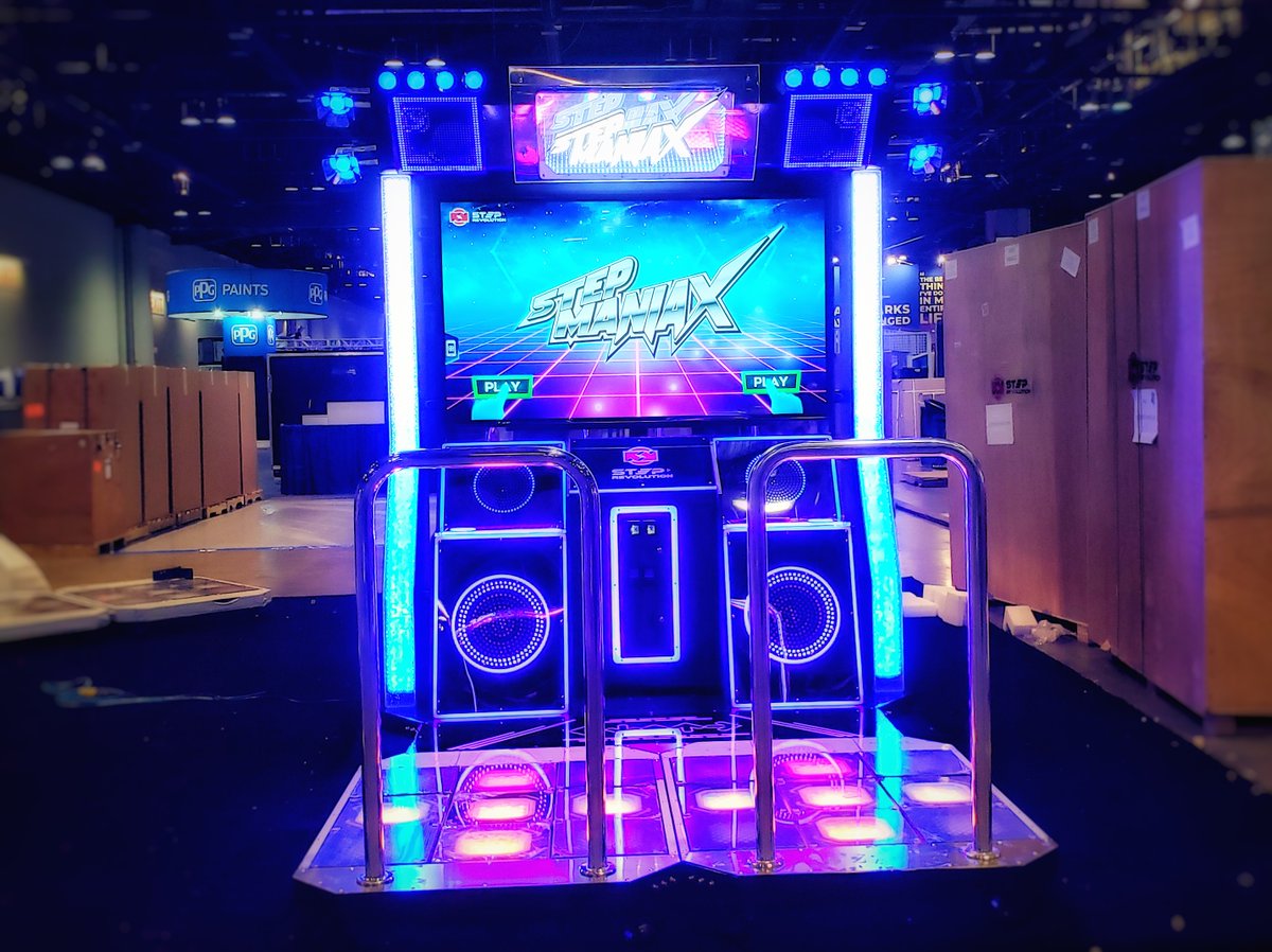 With a massive display size of nearly 70", Step Revolution's new #StepManiaX deluxe machine utilizes the largest touch screen and most premium sound system ever utilized on a dance game. <a href="/IAAPAHQ/">IAAPA</a>