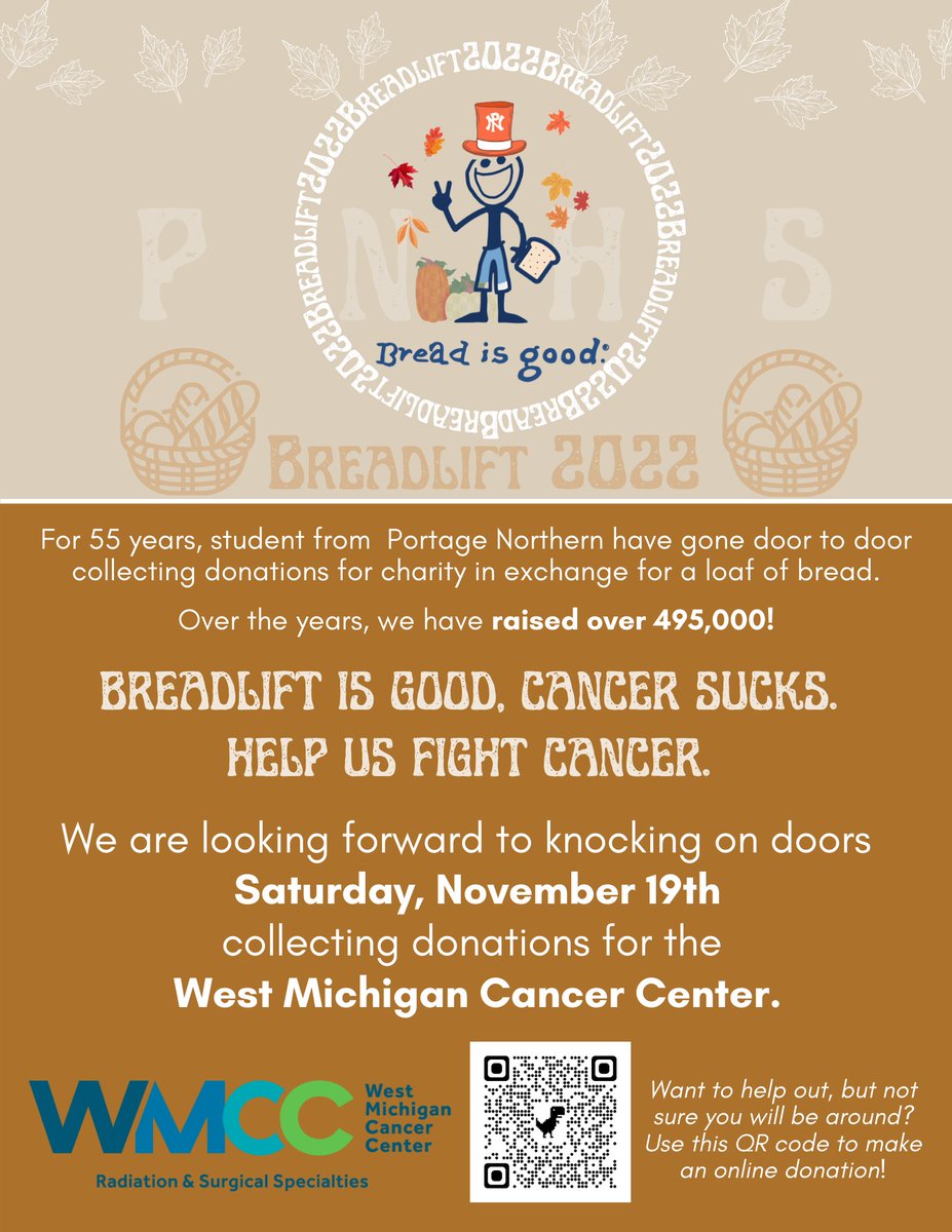 Breadlift is this Saturday, Nov. 19.  #PACKStrong #HUSKIEPRIDE  #CANCERSUCKS